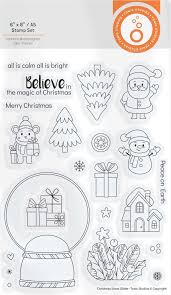 Tonic Studios Wonderful Wishes Stempels Kerstsneeuwbol